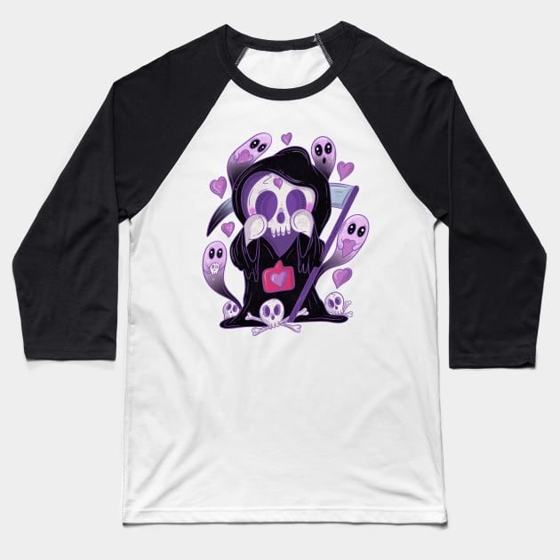 Grim reaper love Baseball T-Shirt by Jess Adams